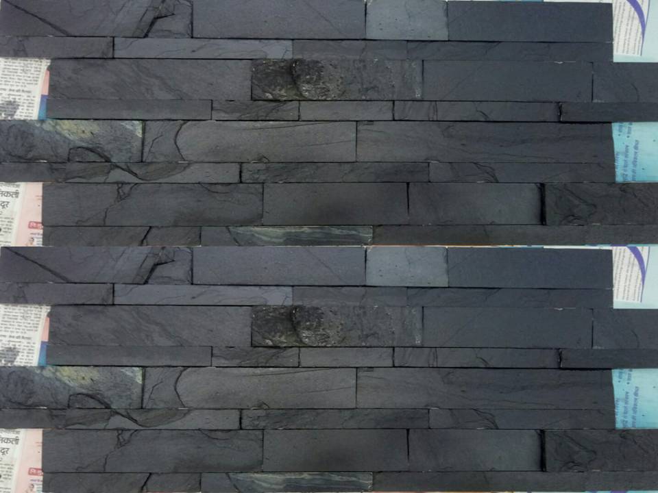  Black Slate Ledge Stacked Stone Wall Panels